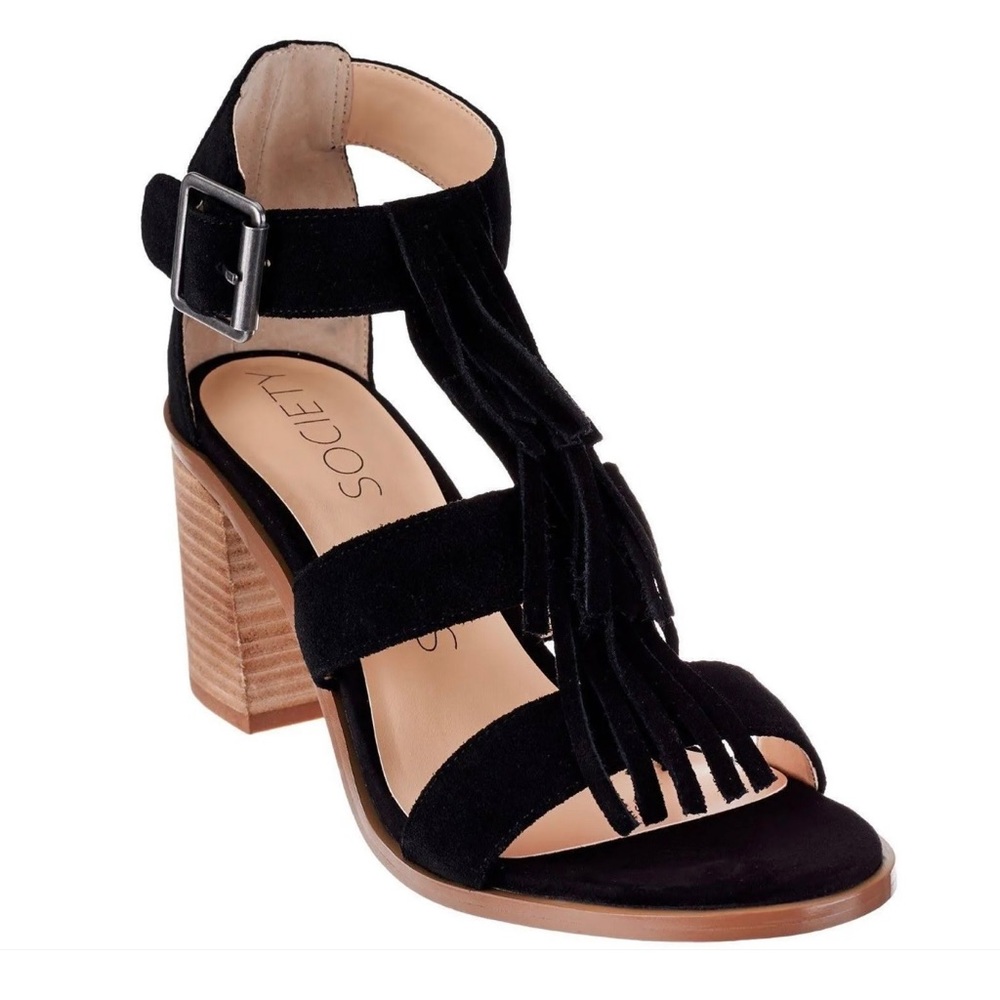 NWT *SOLE SOCIETY*
Suede *DELILAH* Fringe Sandals … *BLACK* … Size: 9 M